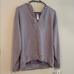 Apana Lavender V-Neck Hoodie with Drawstring